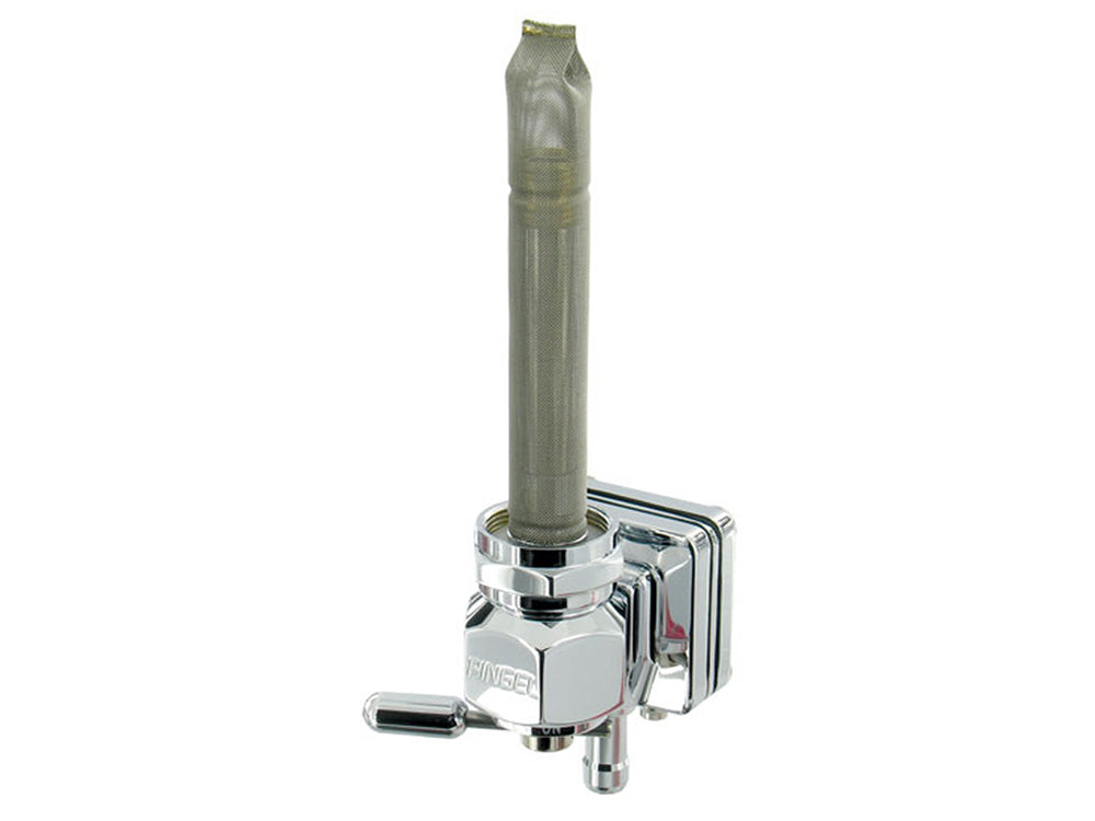 Pingel PE-6391-CHV Vacuum Operated Fuel Tap/Petcock w/22mm Thread 5/16" Downward Facing Fuel Outlet Chrome for Harley-Davidson Sportster 95-06