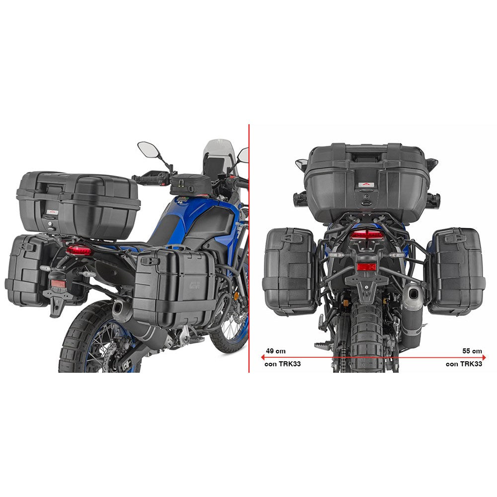 Givi PLO2174MK PL ONE-FIT Side Case Pannier Holder for Yamaha Tenere 700/Tenere 700 World Raid/Tenere 700 Rally 25-Up w/Monokey Side Cases or Monokey Side Bags