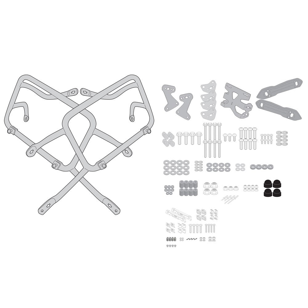 Givi PLO3128CAM PL One-Fit Side Case Pannier Holder for Suzuki GSX-S1000GX 24-Up w/Trekker Outback Monokey CAM-Side Cases