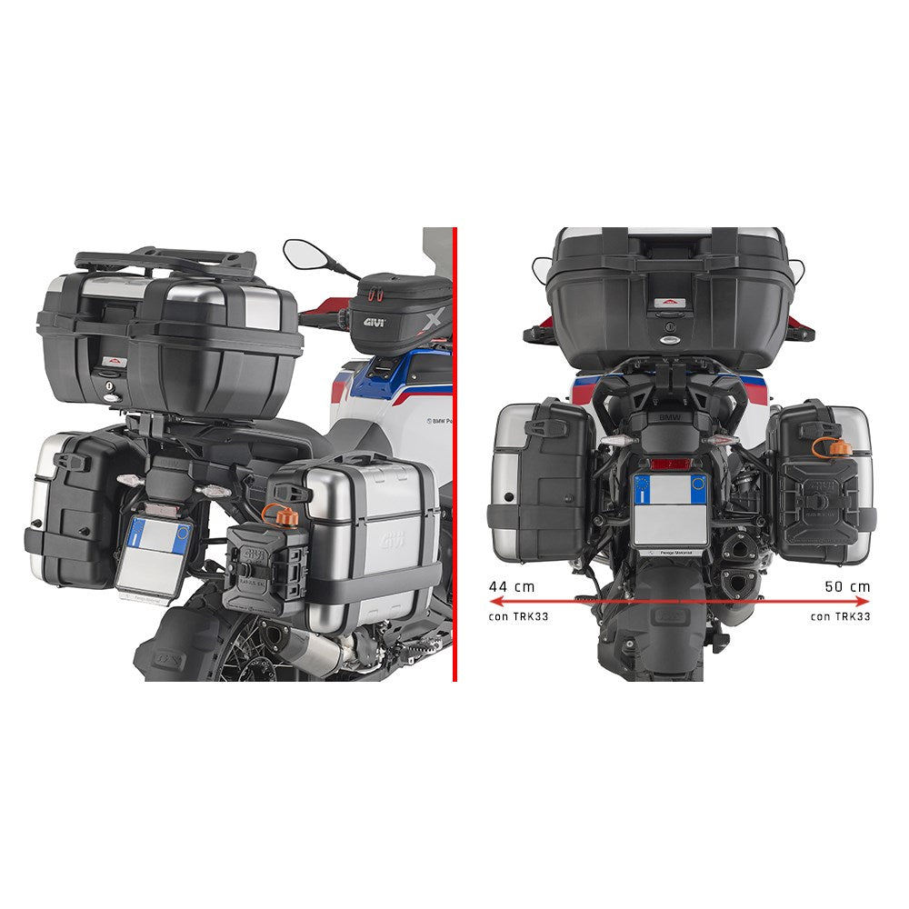 Givi PLO5146MK PL One-Fit Side Case Pannier Holder for BMW R 1300 GS Adventure 25-Up w/Monokey Side Cases