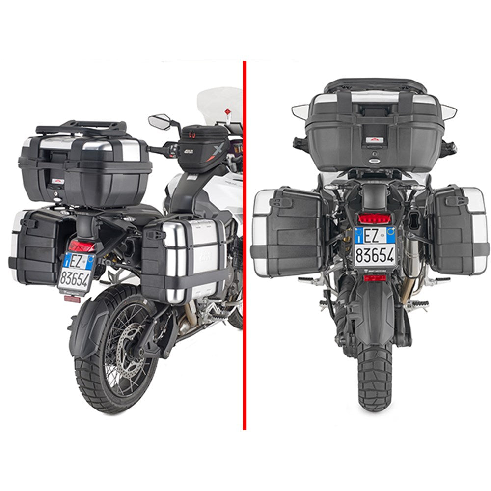 Givi PLO6423MK PL ONE-FIT Side Case Pannier Holder for Triumph Tiger 1200 GT Explorer/Tiger 1200 Rally Explorer 22-24 w/Monokey Side Cases