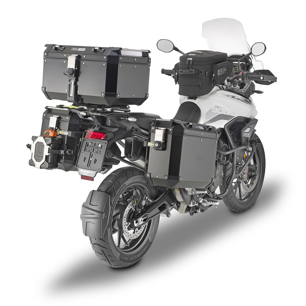 Givi PLO6425CAM PL ONE-FIT Side Case Pannier Holder for Triumph Tiger 900 20-Up w/Trekker Outback Monokey CAM-Side Cases/Canyon Monokey CAM-Side Bags