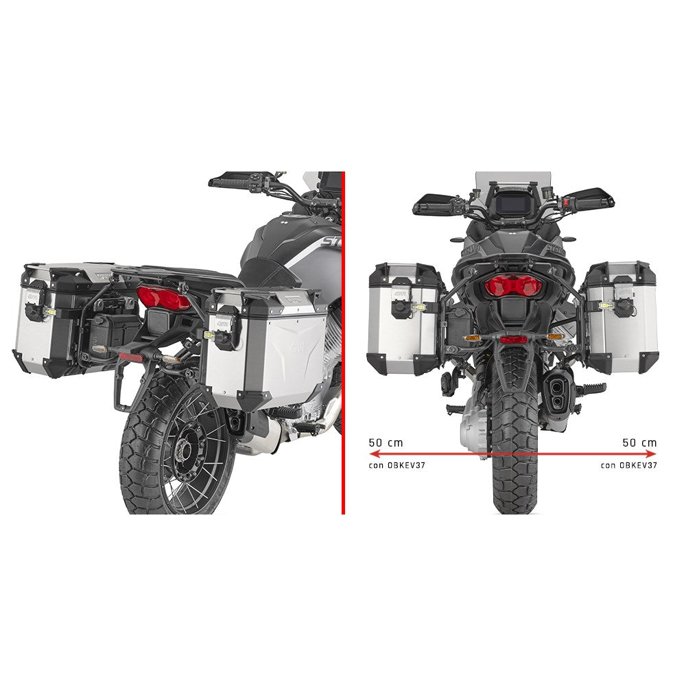 Givi PLO8208CAM PL ONE-FIT Side Case Pannier Holder for Moto Guzzi Stelvio 1000 24-25 w/Trekker Outback Monokey CAM-Side Cases/Canyon Monokey CAM-Side Bags