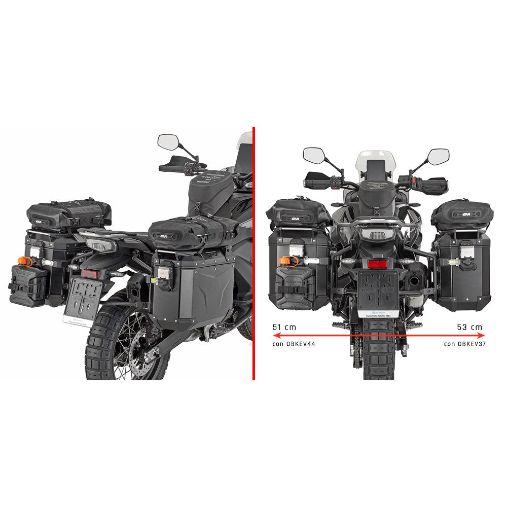 Givi PLO9227CAM PL ONE-FIT Side Case Pannier Holder for CF Moto 800 MT-X 25-Up w/Trekker Outback Monokey CAM-Side Cases/Canyon Monokey CAM-Side Bags