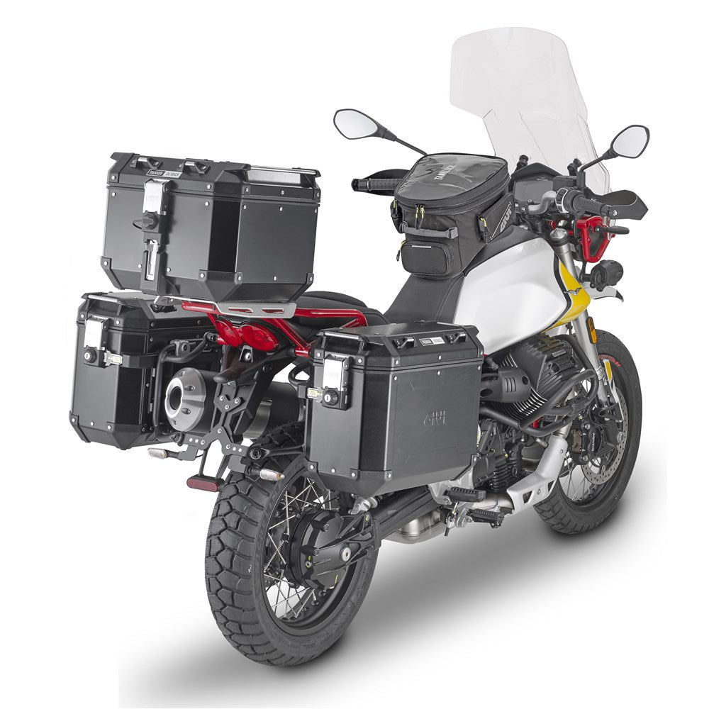Givi PLOR8203CAM PL ONE-FIT Side Case Pannier Holder for Moto Guzzi V85 TT 19-23 w/Monokey Cam Side Trekker Outback Cases