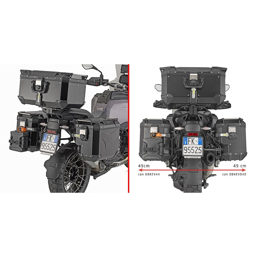 Givi PLOS5146CAM PL One-Fit Side Case Pannier Holder w/Contoured Right for BMW R 1300 GS Adventure 25-Up w/Trekker Outback Monokey CAM-Side Cases