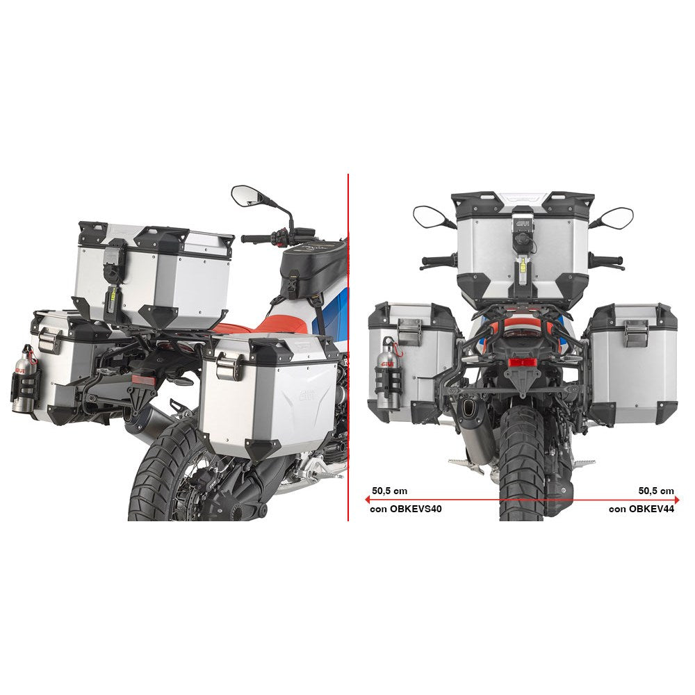 Givi PLOS5151CAM PL ONE-FIT Side Case Pannier Holder for BMW R 12 G/S 25-Up w/Trekker Outback Monokey CAM-Side Cases (w/Contoured Left Side)/Canyon Monokey CAM-Side Bags