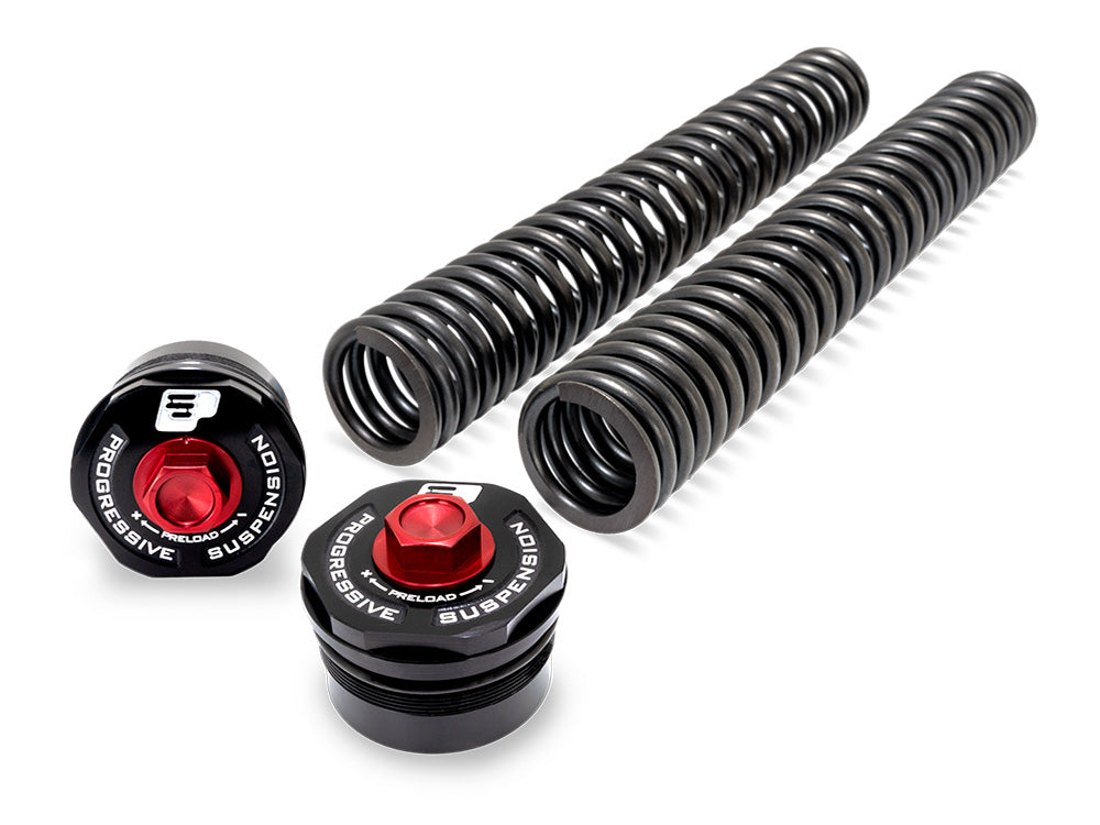 Progressive Suspension PS-31-5058 47mm Fork Preload Adjuster w/Fork Spring Kit for Harley-Davidson CVO Road Glide 23-Up/CVO Road Glide ST 24-Up