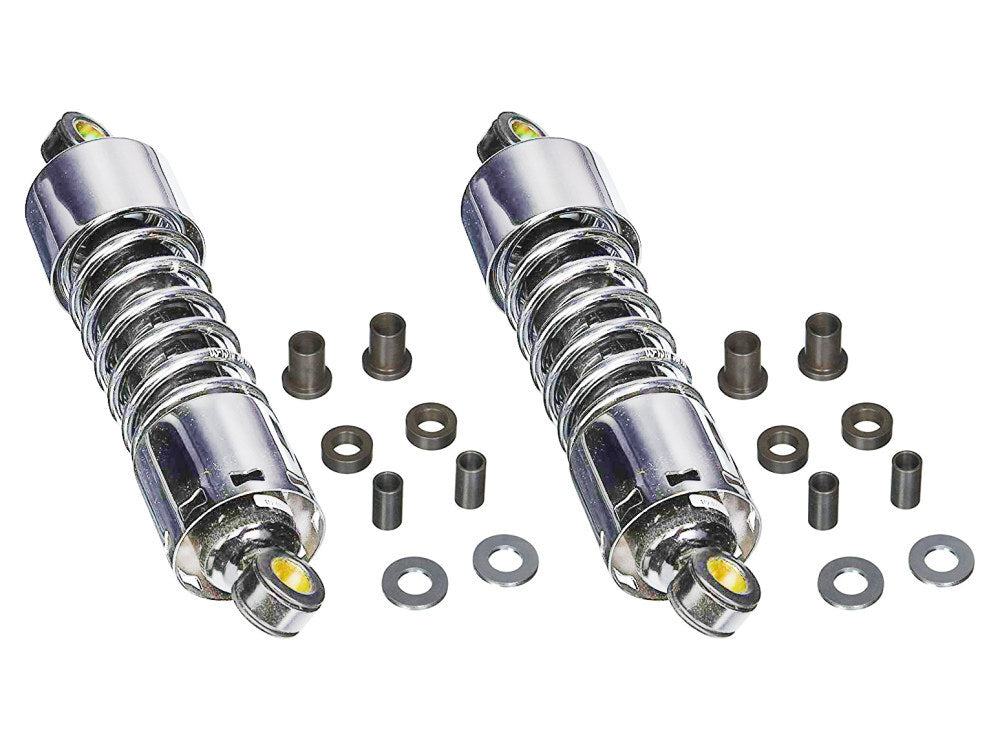 Progressive Suspension PS-412-4005C 412 Series 11" Standard Spring Rate Rear Shock Absorbers Chrome Fits Touring 80-05/Sportster 79-03/FXR 82-94