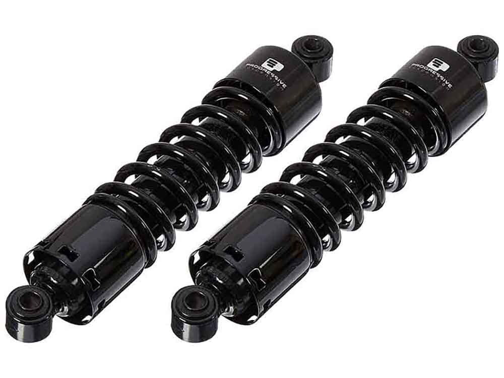 Progressive Suspension PS-412-4038B 412 Series 12.6" Standard Spring Rate Rear Shock Absorbers Black for Dyna 91-17