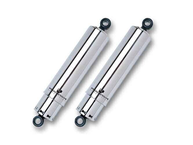 Progressive Suspension PS-412-4042C 412 Series 12" Rear Shock Absorbers w/Full Cover Chrome for Dyna 91-17