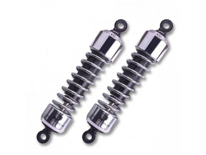 Progressive Suspension PS-412-4064C 412 Series 12.5" Standard Spring Rate Rear Shock Absorbers Chrome for Sportster 04-21