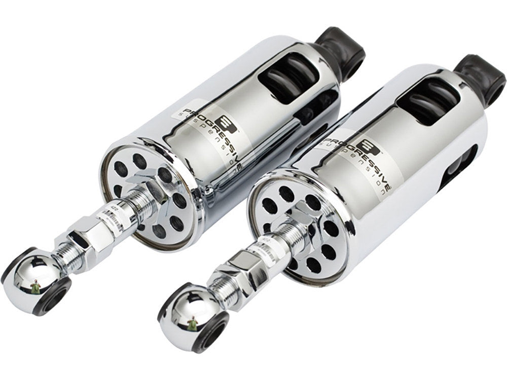 Progressive Suspension PS-422-4035C 422 Series Standard Spring Rate Rear Shock Absorbers Chrome for Softail 89-99