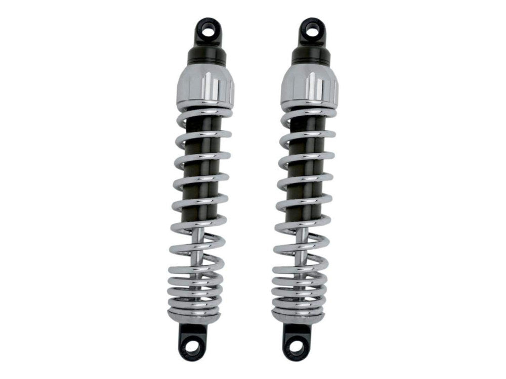 Progressive Suspension PS-444-4036C 444 Series 12" Standard Spring Rate Rear Shock Absorbers Chrome for Dyna 91-17