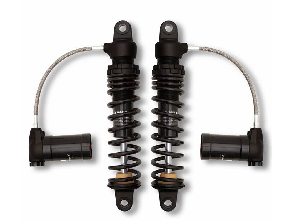 Progressive Suspension PS-970-2001B 970 Series 13" Standard Spring Rate Rear Shock Absorbers w/Remote Reservoir Black for Touring 80-Up 5 Speed