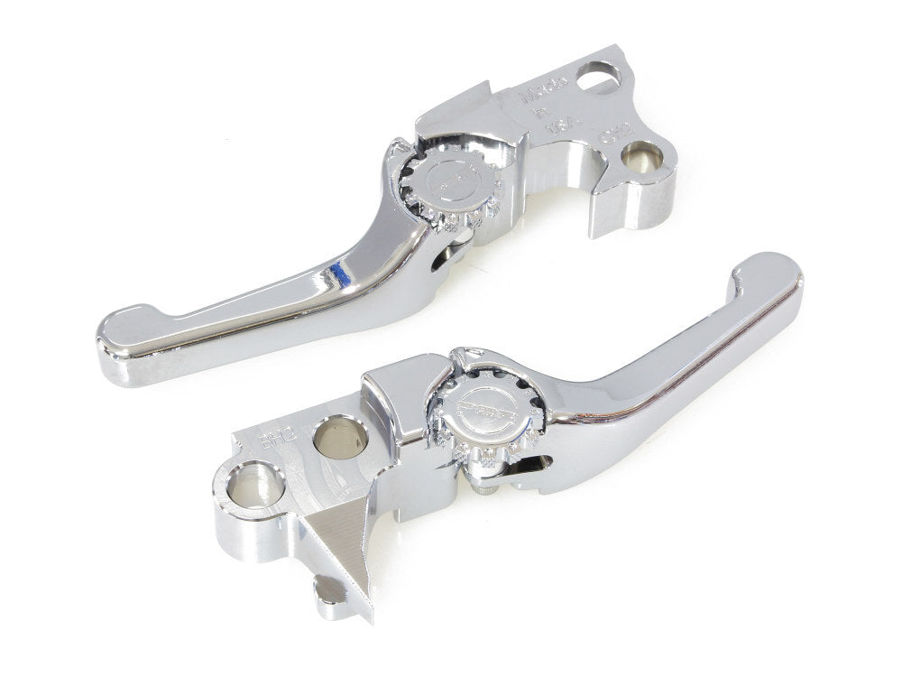 PSR PSR-12-01651-20 Adjustable Shorty Anthem Levers Chrome for Softail 96-14/Dyna 96-17/Touring 96-07/Sportster 96-03