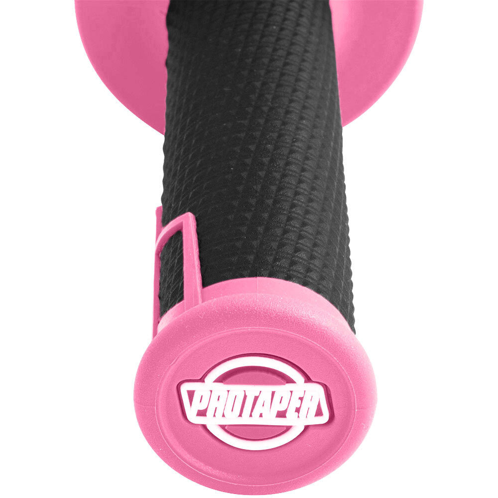 ProTaper PT021655 Clamp-On 1/2 Waffle Grips Neon Pink/Black