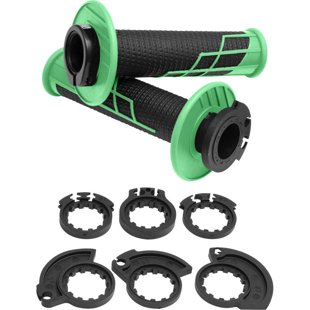 ProTaper PT021658 Clamp-On 1/2 Waffle Grips Neon Green/Black