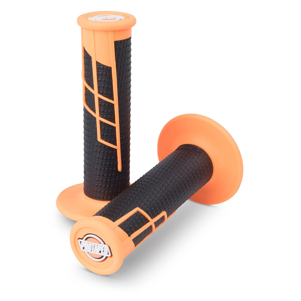 ProTaper PT021661 Clamp-On 1/2 Waffle Grips Neon Orange/Black