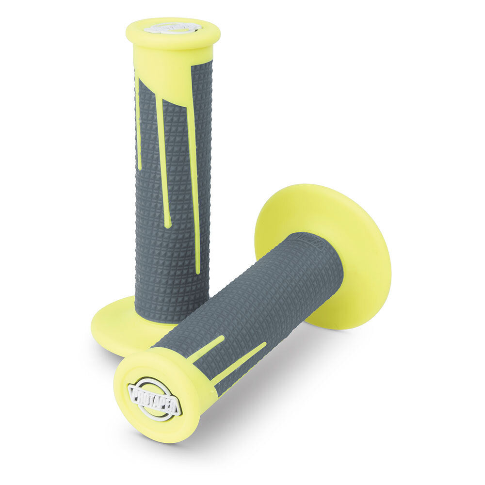 ProTaper PT021686 Clamp-On Full Diamond Grips Neon Yellow/Dark Grey