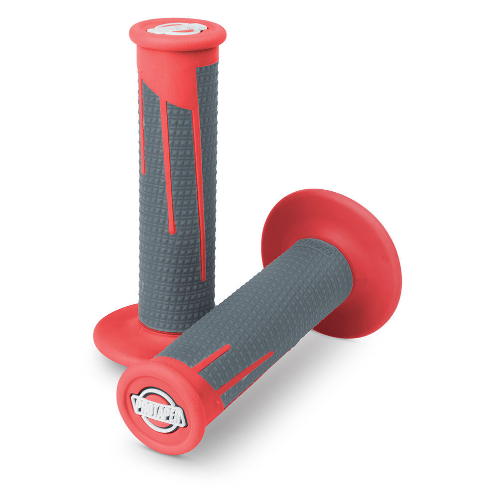 ProTaper PT021687 Clamp-On Full Diamond Grips Red/Dark Grey