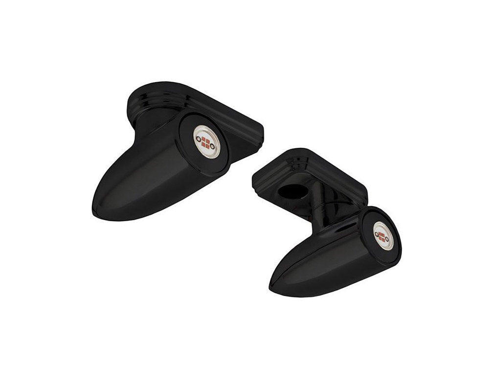 Bagger Nation PYO-LB-PM-DRL-B Bullet Pro Series Under Perch Turn Signals Black for most H-D 96-Up Hand Controls