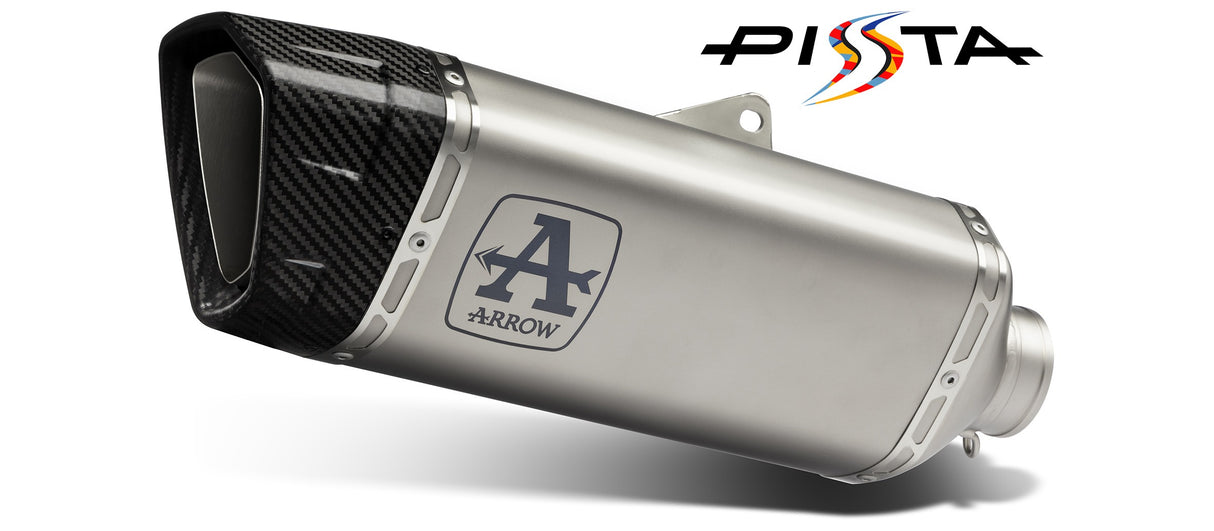 Arrow 71968PT Pista Stainless Steel Full Exhaust System w/Titanium Muffler & Carbon End Cap for Aprilia RS 457 24-Up