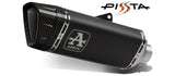 Arrow 71003PTN Pista Dark Titanium Slip-On Muffler w/Carbon End Cap & Titanium Link Pipe for Aprilia RSV 4 25-Up/RSV 4 1100 Factory 21-24/Tuono V4 1100 21-Up