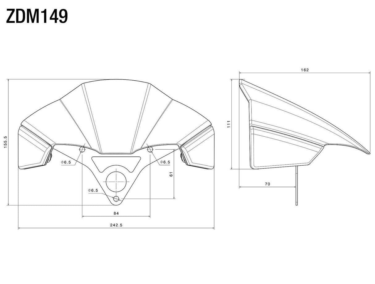 Front Headlight Fairing Screen Spoiler w/Mounting Kit for Ducati Streetfighter V4