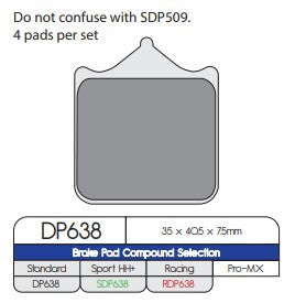 DP Brakes RDP638 RDP Road Racing Brake Pads