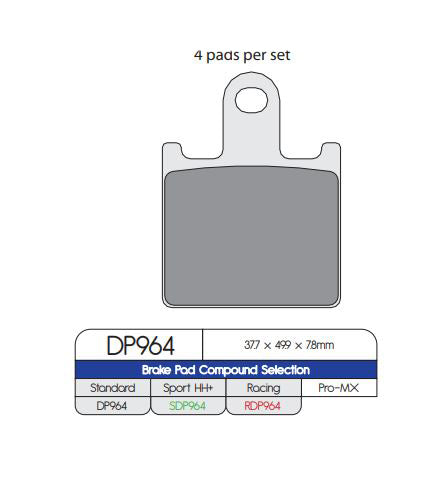 DP Brake Pads RDP964 RDP Road Racing Brake Pads