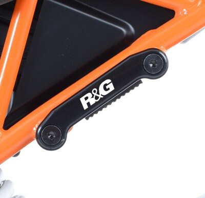 R&G Racing Rear Footrest Blanking Plates Black for KTM RC 125/200/390 14-16