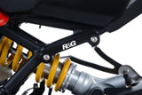 R&G Racing Rear Footrest Blanking Plates Black for Ducati Monster 1200 R 16-20