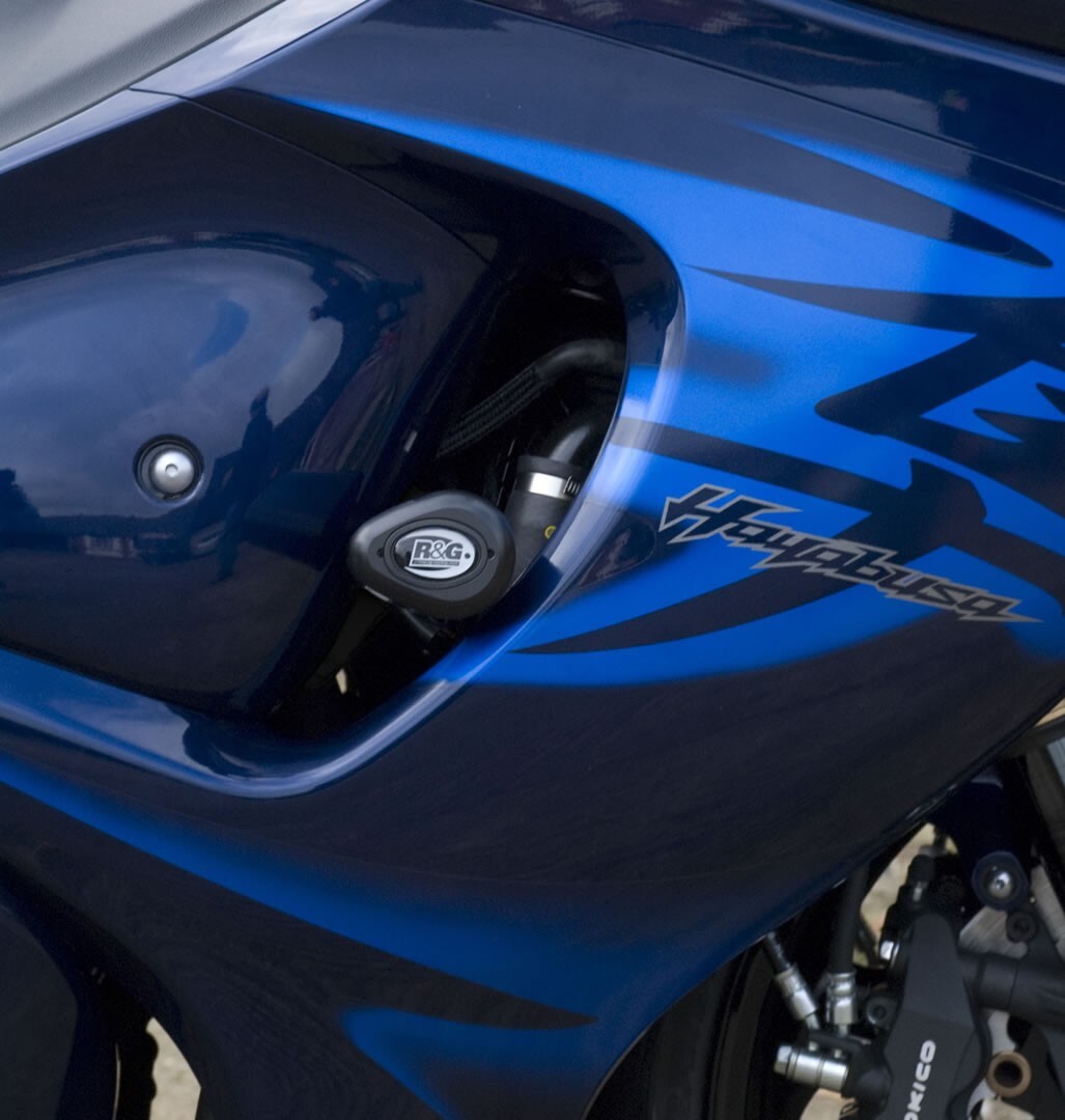 R&G Racing Aero Style Front Crash Protectors Black for Suzuki GSXR1300R Hayabusa 08-20 (Non Drilled) [INTERNAL]