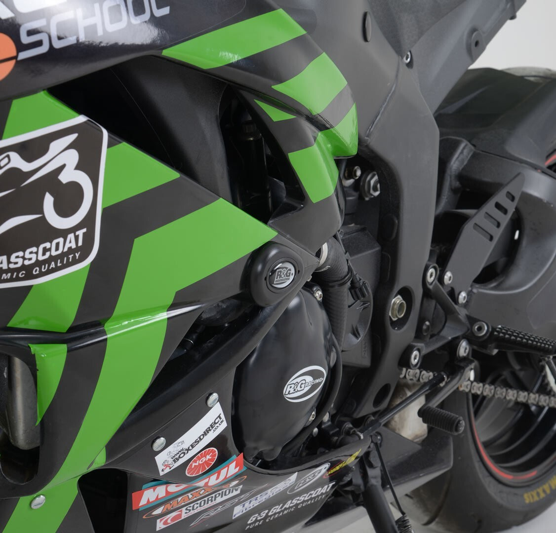 R&G Racing Aero Style Front Crash Protectors Black for Kawasaki ZX6R 09-12 (Race ONLY)