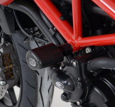 R&G Racing Aero Style Frame Crash Protectors Black for Ducati Hypermotard/Hyperstrada 821/939 13-18