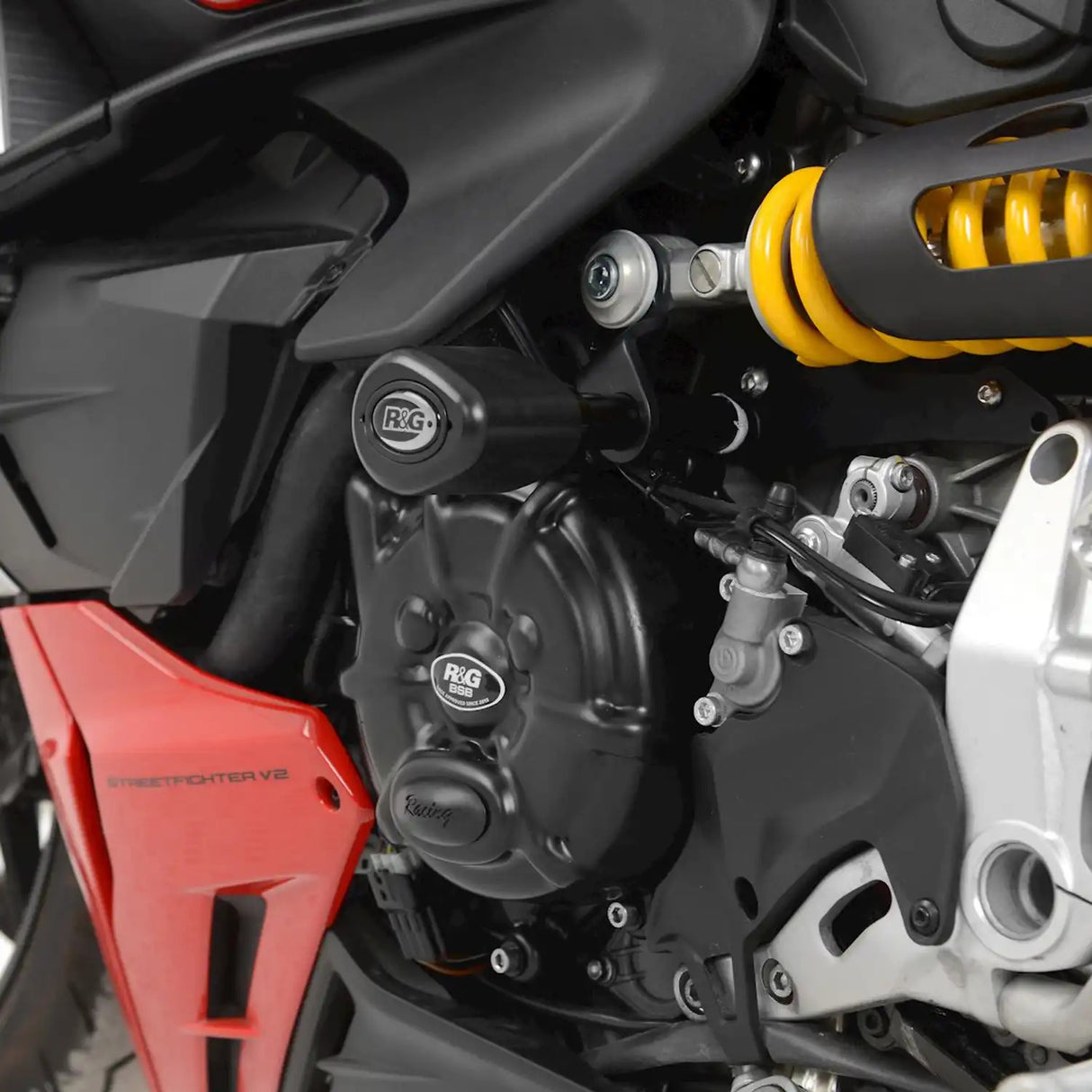 R&G Racing Aero Style Crash Protectors Black for Ducati V2 Panigale 20-21