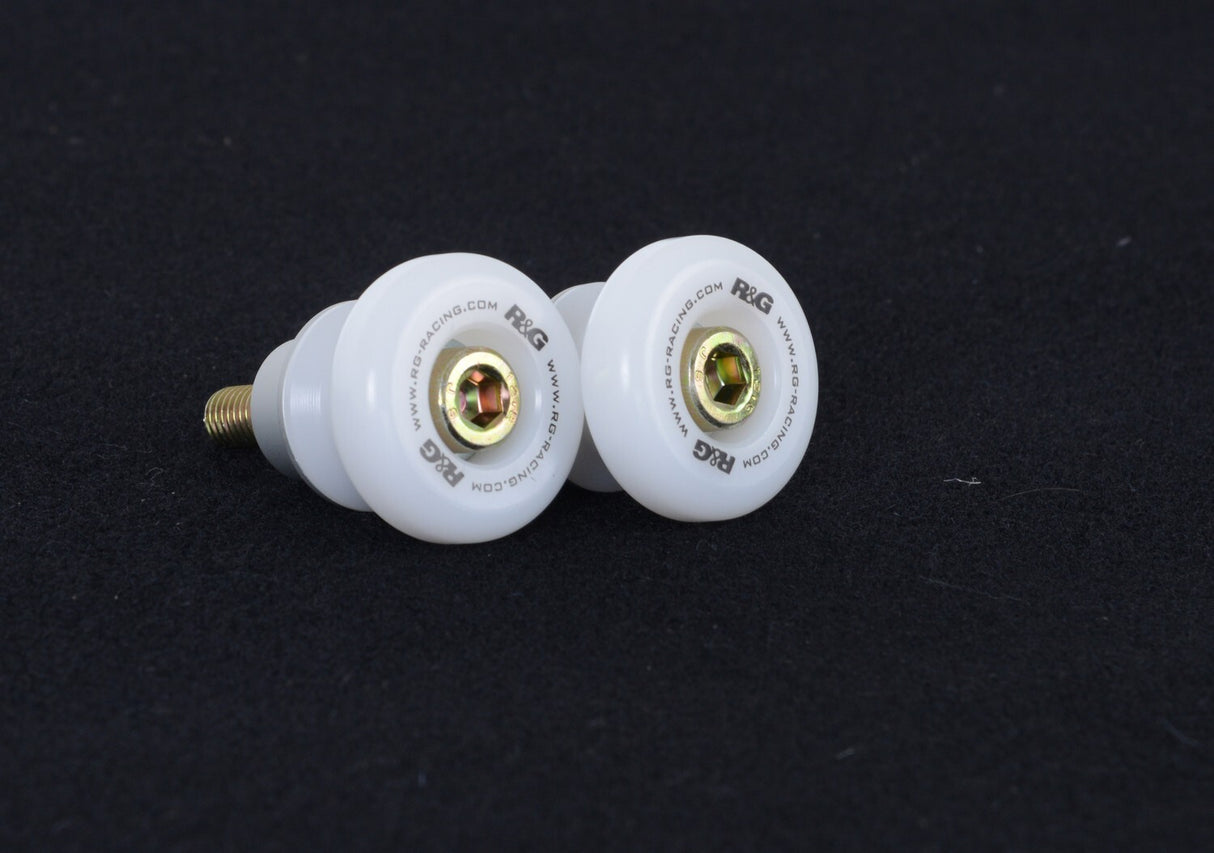 R&G Racing Cotton Reels M8 White for Kawasaki Z900 17-20/ZH2 2020/Triumph Bonneville Bobber 17-19