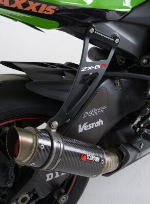 R&G Racing Exhaust Hanger & Footrest Blanking Plate (Kit) Black for Kawasaki ZX6R 09-20