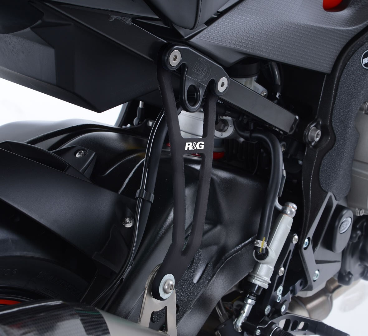 R&G Racing Exhaust Hanger & Footrest Blanking Plate (Kit) Black for BMW S1000R 17-20