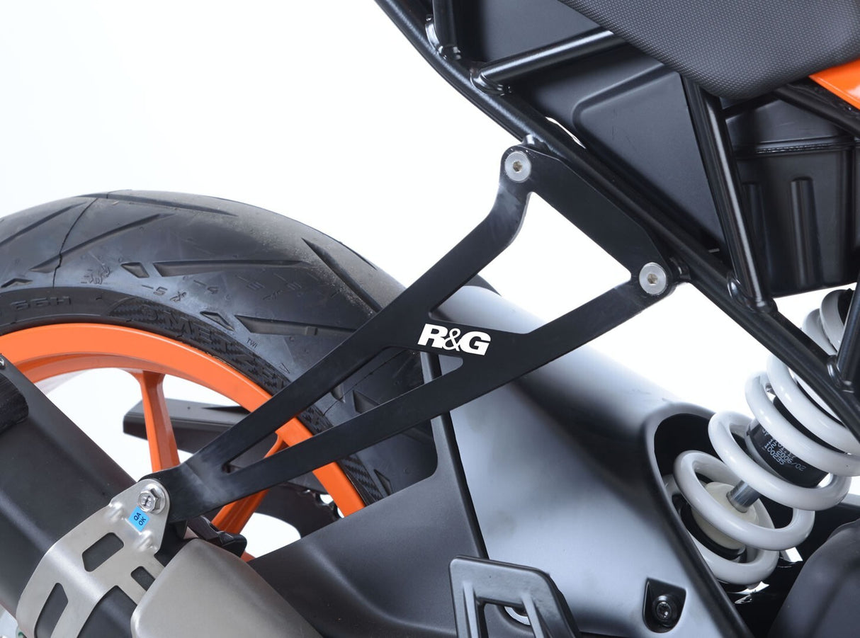 R&G Racing Exhaust Hanger & Footrest Blanking Plate (Single) Black for KTM RC 125 2016/RC 390 17-18