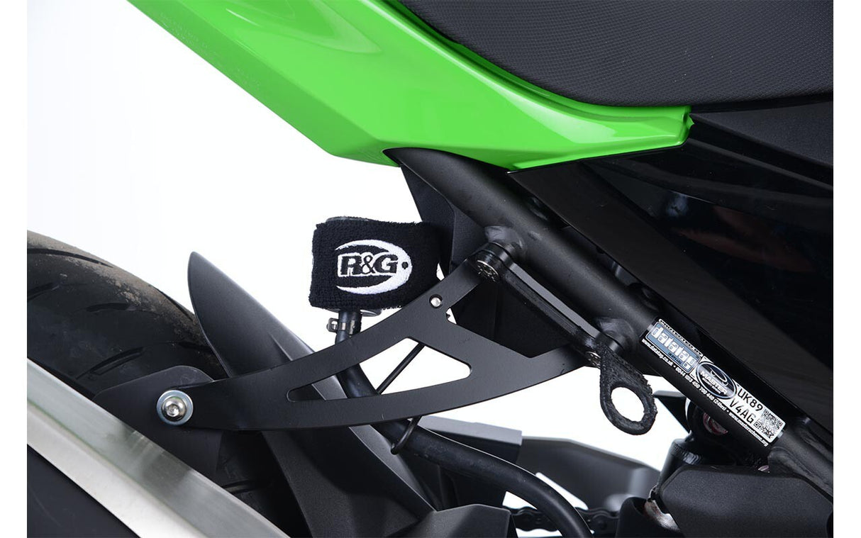 R&G Racing Exhaust Hanger (Single) Black for Kawasaki Ninja 250 18-20/Ninja 400 18-19/Z250  2019/Z400 19-20