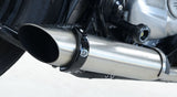 R&G Racing Round Exhaust Protectors Black for Aprilia/Kawasaki/Royal Enfield/Triumph