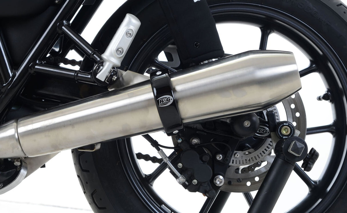 R&G Racing Exhaust Protectors Black for Round Style Exhausts on Triumph Daytona Moto2 765 2020/Street Cup 17-18/Street Twin 16-18