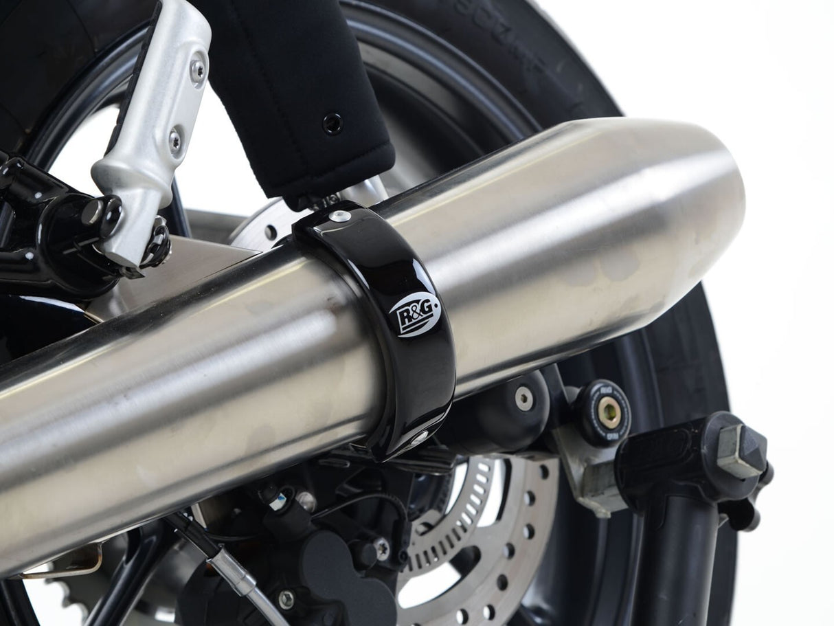 R&G Racing Exhaust Protectors Black for Round Style Exhausts on Triumph Daytona Moto2 765 2020/Street Cup 17-18/Street Twin 16-18