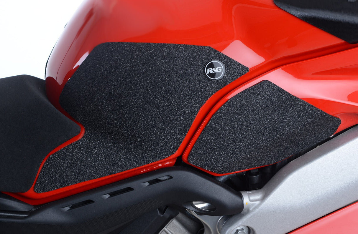 R&G Racing Tank Traction Grips (4 Piece) Black for Ducati Panigale V4 17-19/V4S 18-20/V4R 2020/Streetfighter V4/Streetfighter V4 S 2020