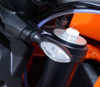 R&G Racing Front Indicator Adapter Kit Black for KTM 1290 Super Duke R/790 Adventure/790 Duke/890 Duke R