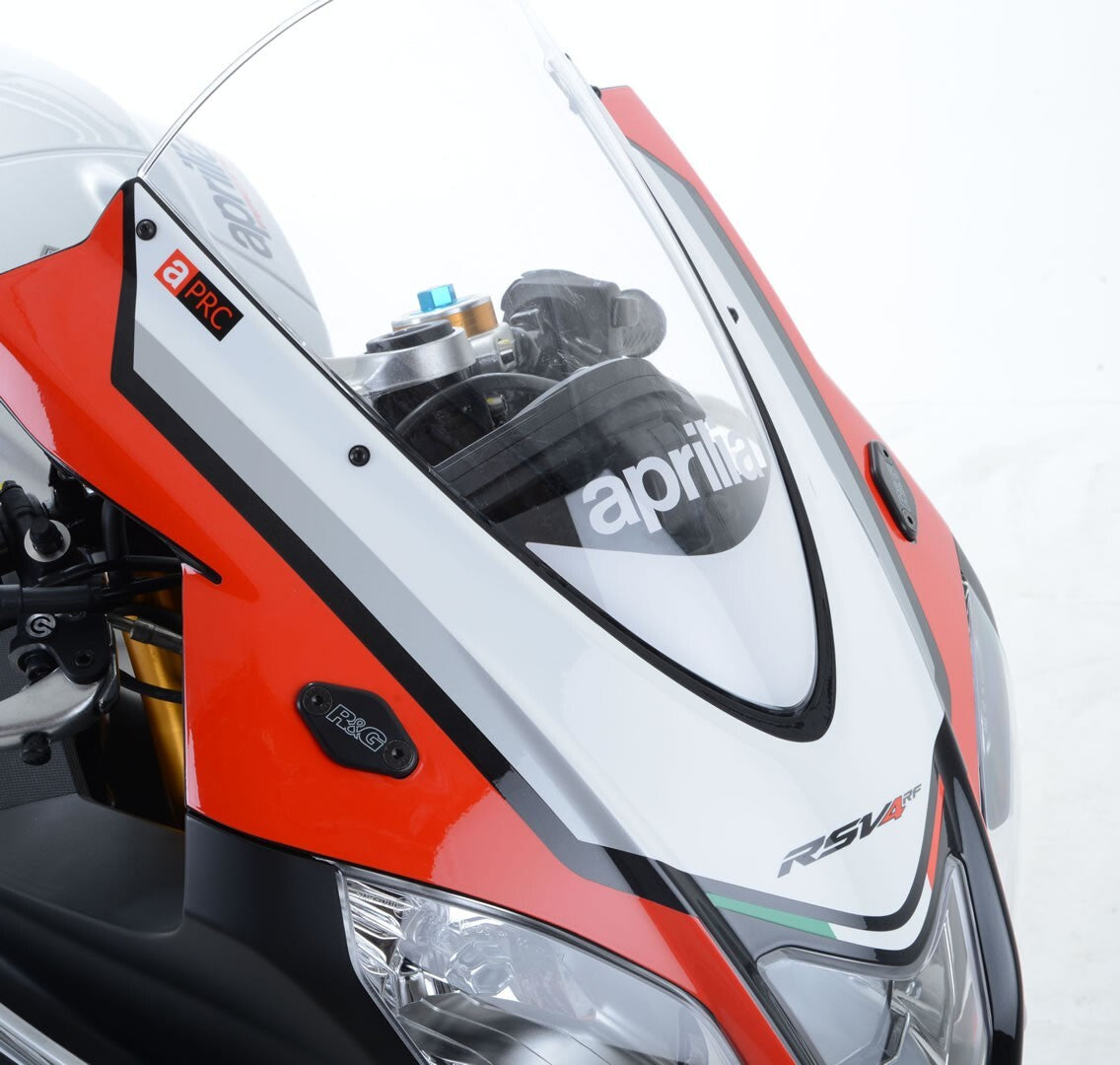 R&G Racing Mirror Blanking Plates Black for Aprilia RS4 125 11-18/RSV4 1100 Factory 19-20/RSV4-RF 15-18/RSV4-RR 15-20