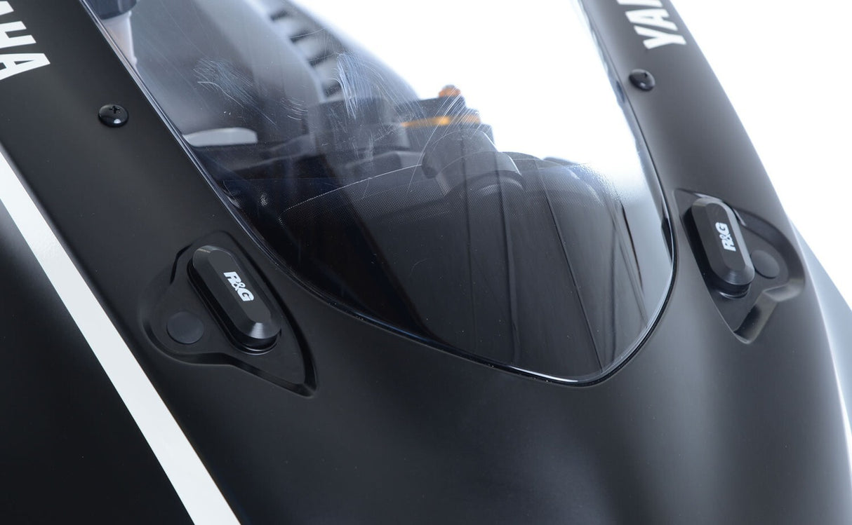 R&G Racing Mirror Blanking Plates Black for Yamaha YZF-R6 17-20