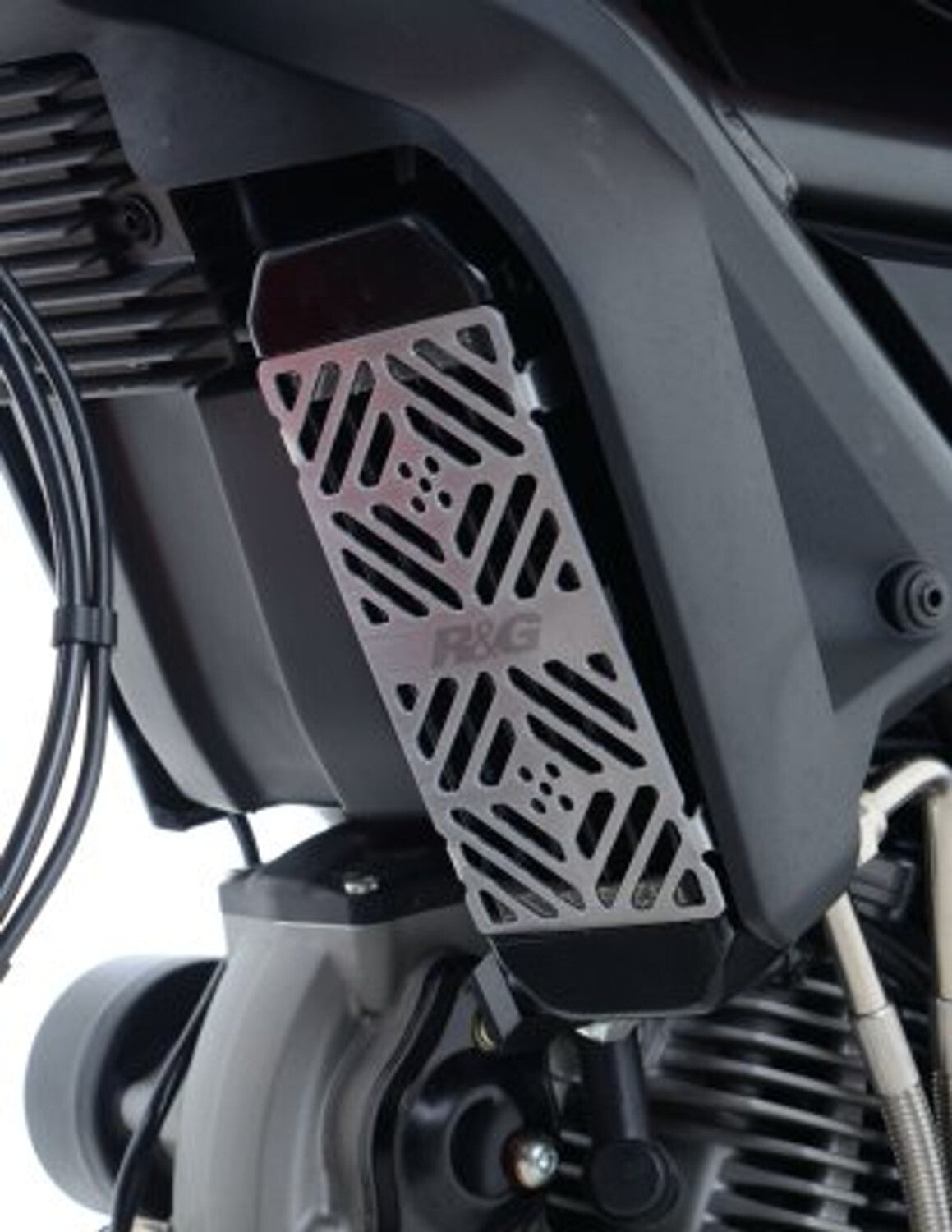 R&G Racing Oil Cooler Guard Silver for Ducati Scrambler 15-20/Urban Enduro 15-17/Monster 797 17-18/Desert Sled 18-20